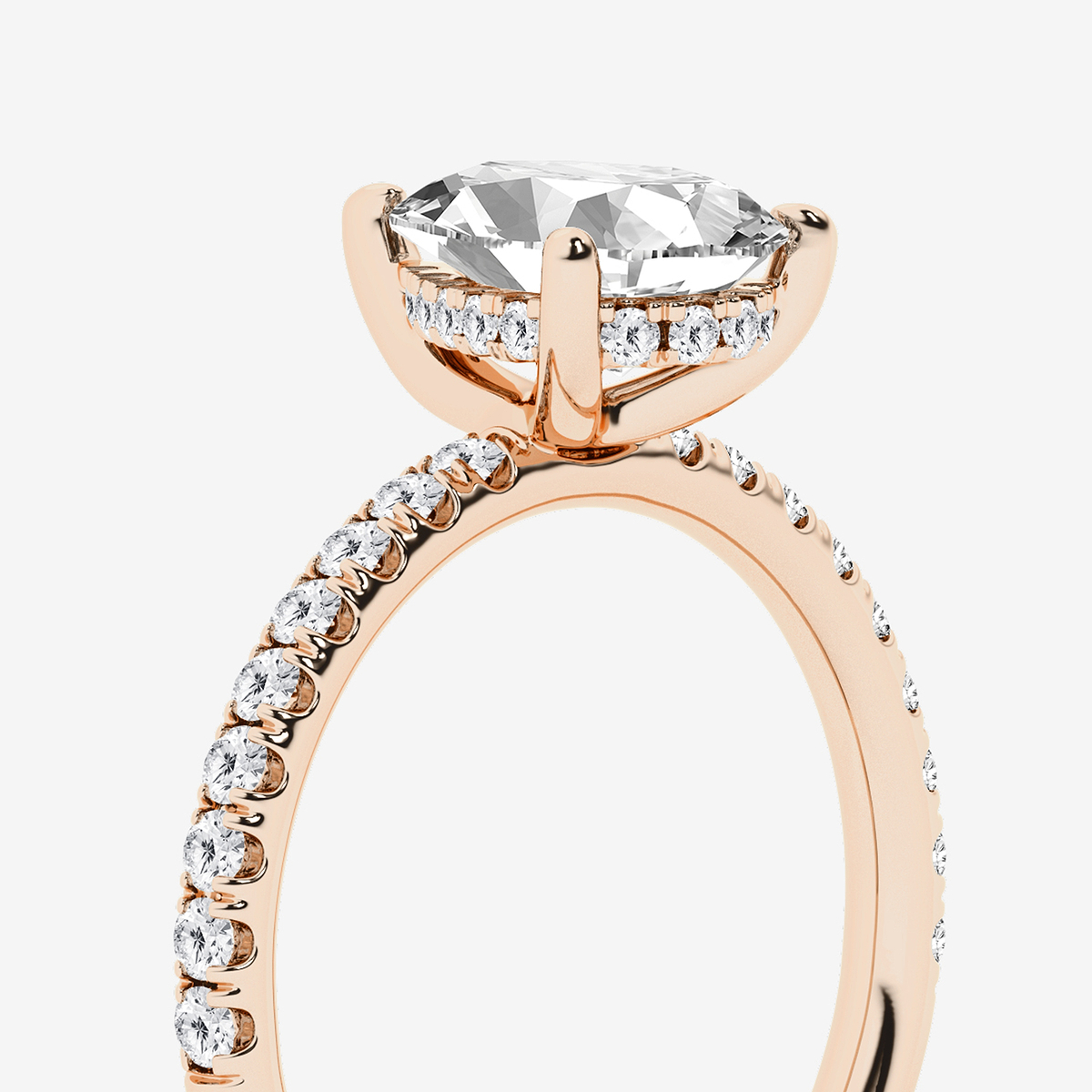 Additional Image 2 for  2 2/5 ctw Pear Lab Grown Diamond Hidden Halo Engagement Ring